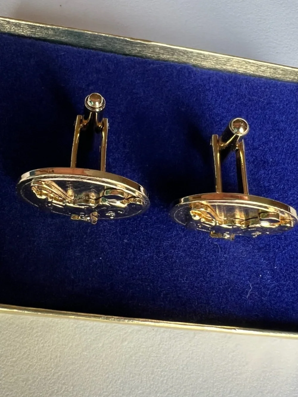 Vintage Oval Disney Mickey Mouse Gold Tone Cufflinks